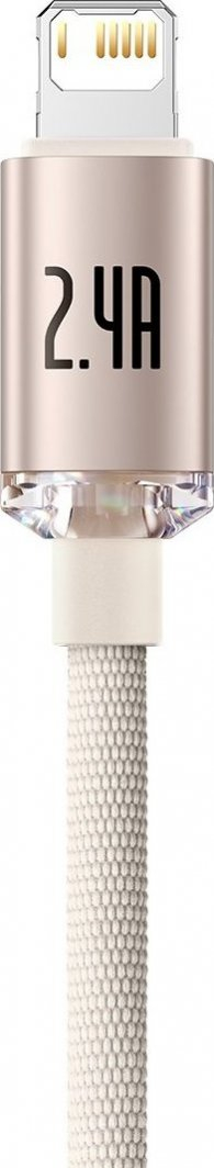 Kabllo karikimi Baseus Crystal Shine USB në Lightning, 2 m, 2.4A, rozë