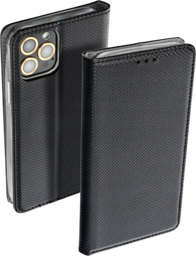 Kapak libër Smart Case për iPhone 13 Mini, me magnet, me xhep për karta, ngjyrë e zezë