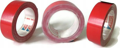 Shirit ngjitës Tesa PVC, set me 3 copë, 10m, i kuq
