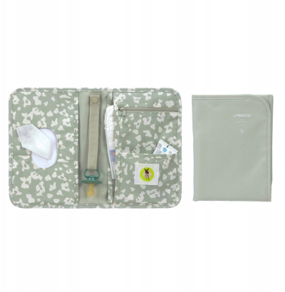 Çantë ndërrimi Lässig Changing Pouch Leo, e vogël dhe e lehtë, me jastëk ndërrimi, ngjyrë khaki e çelët