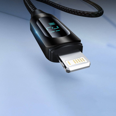 Kabllo karikimi Wozinsky WUALC2, USB A në Lightning, 2m, me ekran LED, gri