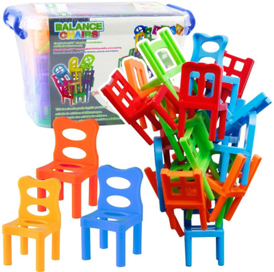 Lojë tavoline Falling Balance Chairs Arcade Game, 48 pjesë, shumëngjyrëshe