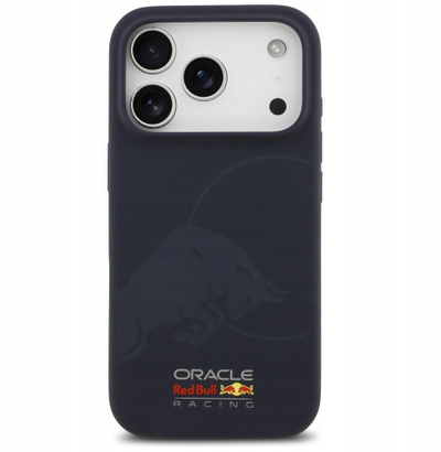 Futrollë telefoni Red Bull Silicone Single Bull Logo MagSafe, për iPhone 17 Pro, blu e errët