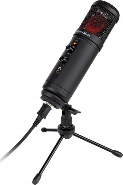 Гејминг микрофон Kruger&amp;Matz GV-100, со база, со RGB осветлување, црн