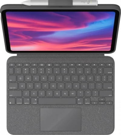Këllëf me tastierë Logitech Combo Touch për iPad 10th Gen, me touchpad, gri