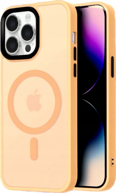 Kapak MagSafe Fashion Case për iPhone 16 Pro Max, TPU, portokalli e çelët