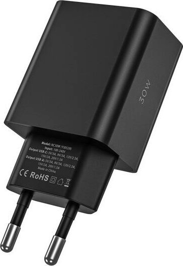 Karikues muri Tech-Protect NC30W, 2 porta, PD 30W QC 3.0, i bardhë