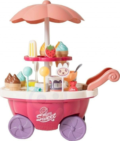 Lodër karrocë akulloresh Woopie Candy Cart, me drita dhe tinguj, rozë