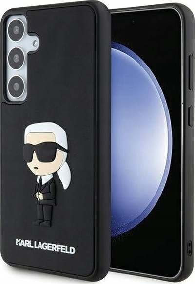 Mbulesë telefoni Karl Lagerfeld Ikonik KLHCS24M3DRKINK, për Samsung Galaxy S24 Plus, gome, e zezë