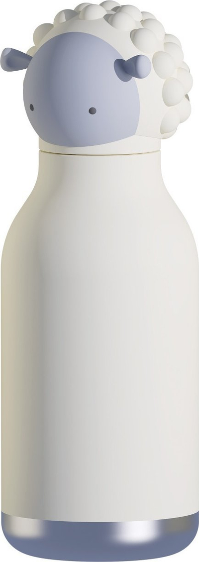 Shishe uji për kalamoj Bestie Bottle White Sheep, 16oz, çelik inox i izolum, e bardhë