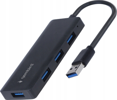 USB hub pa markë, me 4 porta USB 3.1, 5 Gbit/s, ngjyrë e zezë