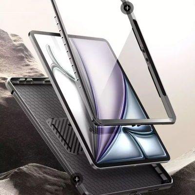 Mbrojtëse tableti SUPCASE UB Pro për iPad Air 13" 2024, me kickstand, me mbrojtës ekrani, e zezë