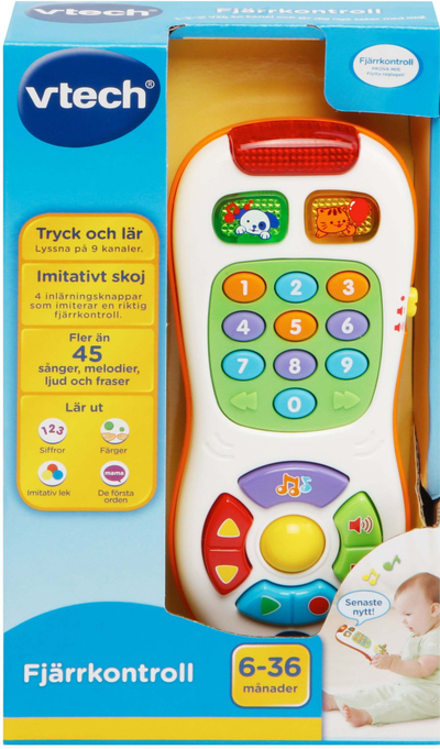 Играчка далечински управувач VTech Baby Remote Control SE, интерактивна, со светла и звуци, шаренкаста