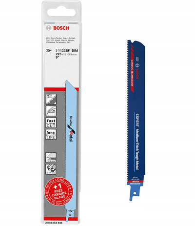 Set tehe për sharrë reciproke Bosch S 1122 BF S 1155 HHM, 26 copë, për metal