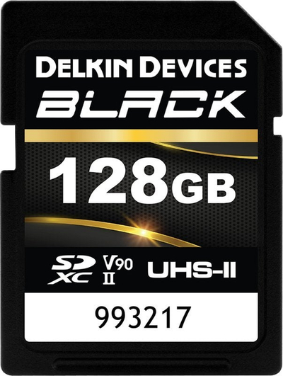 Kartë memorie Delkin Black Rugged SDXC, 128GB, Class 10 UHS-II V90, e zezë