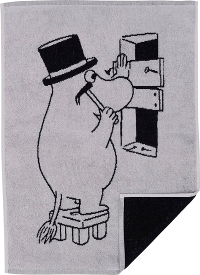 Peshqir banjoje Moomin Moominpappa, 70x140cm, pambuk organik, gri