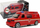 Lodër kamion zjarrfikës Lean Sport Fire Truck, mekanizëm tërhiqe lësho, drita dhe tinguj, i kuq