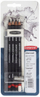 Set qymyr vizatimi Derwent Charcoal, komplet lapsa dhe shufra, për artistë, i zi