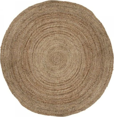 Qilim dekorativ rrumbullak Kenzo, 120 cm, prej jute, ngjyrë natyrale