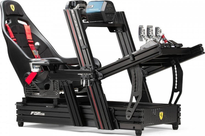 Uleëse simulimi garash Next Level Racing ERS1 Scuderia Ferrari Elite 160, sedilje sportive, rrip sigurie 4 pika, e zezë