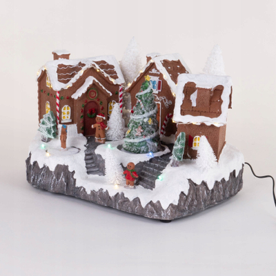 Fshat Krishtlindjesh Feeric Christmas Place Gourmande, i ndriçuar, i animuar, me muzikë, shumëngjyrësh