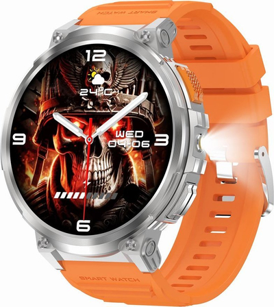 Паметен часовник Gravity GT23 4, екран 1.85\", Bluetooth, сребрен со црн ремен