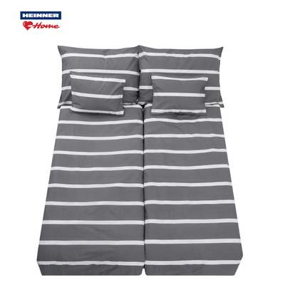 Komplet çarçafësh dopio Heinner Home Pax, 4 copë, 200x220 cm, pambuk 100%, gri