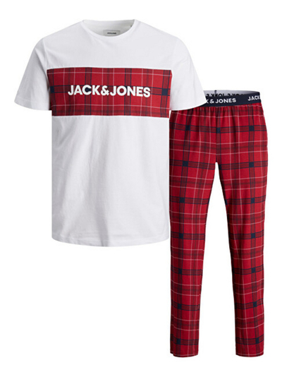Set pizhame Jack & Jones JACTRAIN mJC1045, të kuqe/bardha, XXL