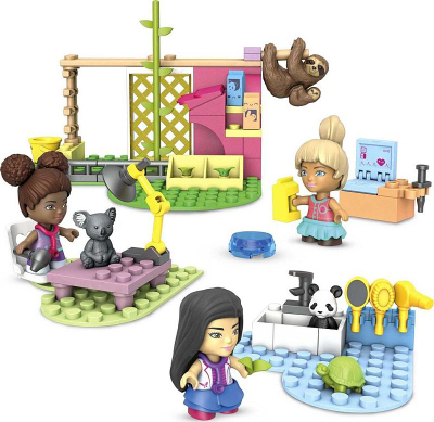 Set ndërtimi MEGA Construx Barbie Animal Grooming Station, 97 pjesë, për kalamaj 4+