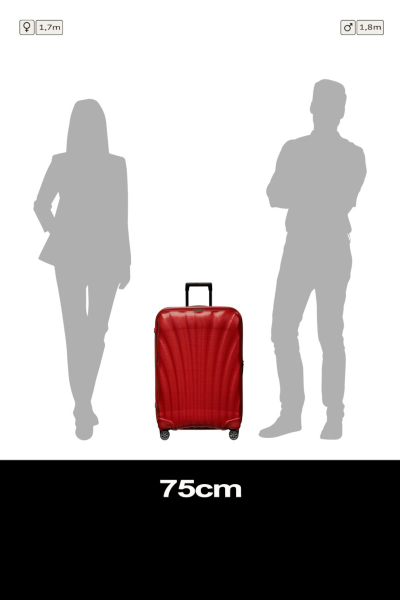 Valixhe Hard Me 4 Rrota Samsonite C-Lite 75/28 Ngjyrë E Kuqe