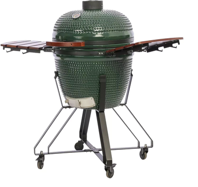 Grill keramik TunaBone Kamado Classic 23", qymyr, madhësia L, jeshile e errët