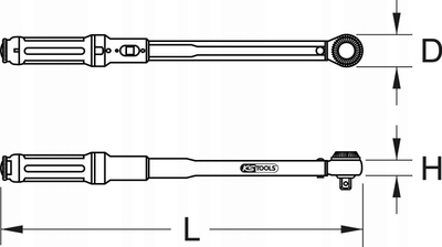 Çelës momenti KS Tools Ergotorque Precision 516.1432, 1/2", 20-100 Nm, i zi e kuqe
