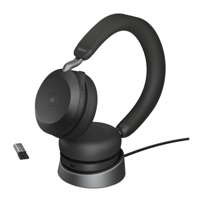 Kufje Jabra Evolve2 75, over ear, me kabllo, të zeza