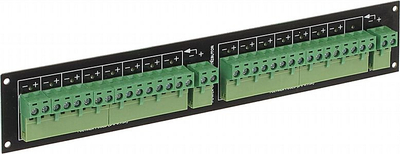 Shpërndarës energjie Pulsar LZ-16/POL/R, 16 kanale, për tu vënë në rack, ngjyrë e zezë