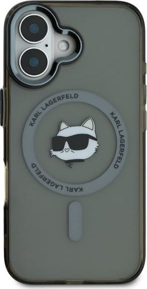Futrollë Karl Lagerfeld KLHMP16MHLSCHK për iPhone 16 Plus 6.7", hardcase, e zezë