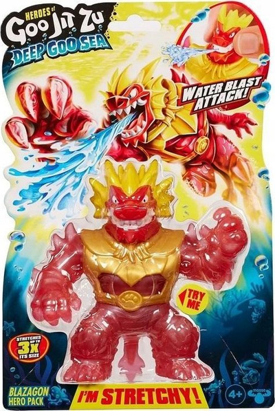 Figurë lodër Heroes of Goo Jit Zu Blazagon Deep Goo Sea, super elastike, efekt Water Blast, e kuqe