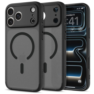 Kapak telefoni Spigen Ultra Hybrid MagSafe, për iPhone 17 Pro, transparent, i zi
