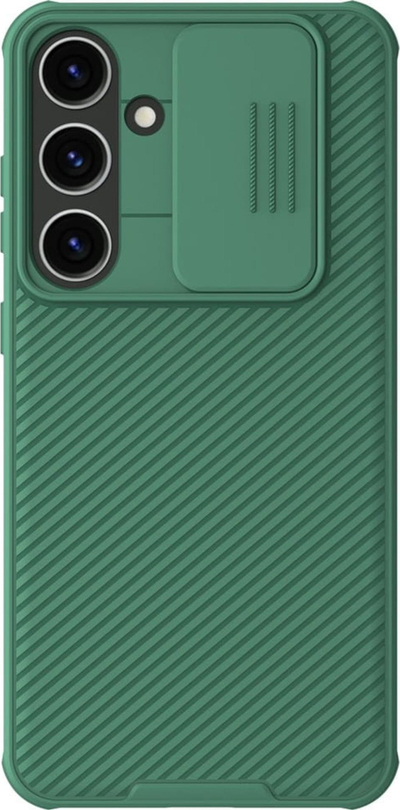 Mbrojtëse telefoni Nillkin CamShield Pro për Samsung Galaxy S24, me kapak kamere që rrëshqet, PC + TPU, jeshile