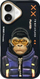 Kapak telefoni Nimmy Cool&amp;Cute 2.0 Monkey, për iPhone 16 6.1", i zi