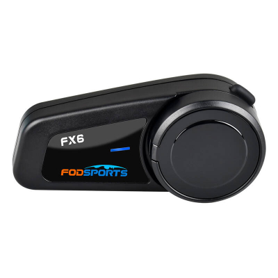 Interkom motoçiklete Fodsports FX6, paketim i dyfishtë, Bluetooth, i zi