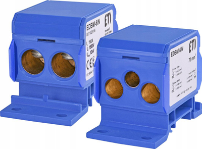 Bllok shpërndarës ETI EDB-207, 2P, 125A, blu