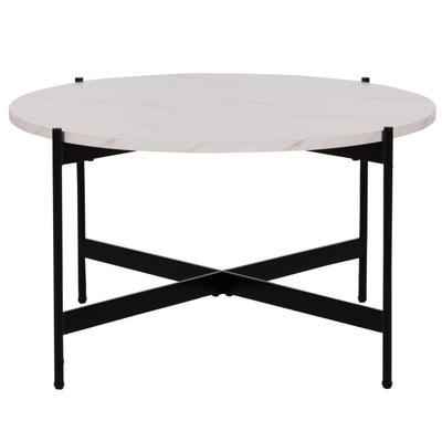 Tavolinë për kafe Φ80x45Hcm (HM9588.05), bardhë/ zezë