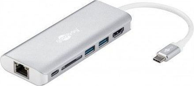 Docking Station Goobay 76788, USB C, HDMI 4K, argjendtë