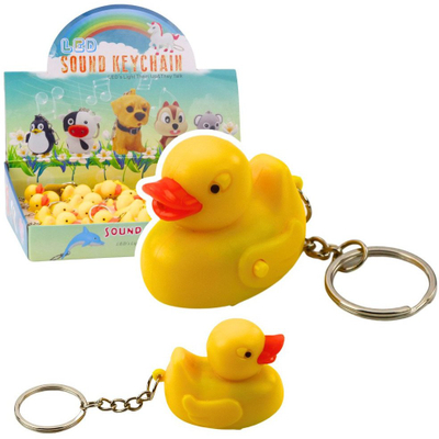 Varëse çelësash LeanToys Duck, dritë LED, me tinguj, e verdhë