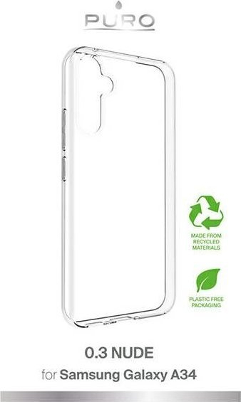 Kuti mbrojtëse Puro 0.3 Nude për Samsung Galaxy A34 5G, super e hollë 0.3mm, transparente