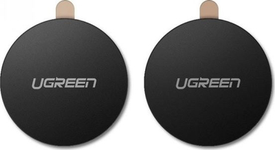 Pllaka metalike për mbajtëse magnetike Ugreen Rounded Metal Plate, set 2 copë, 0.4mm, të zeza