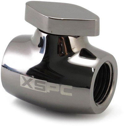 Вентил за вода XSPC G1/4 Ball Valve, женски приклучок G1/4, црн хром