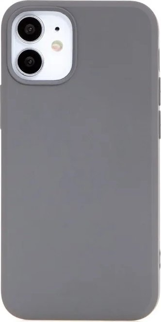 Këllëf silikoni për telefon Apple iPhone 12 5.4", i butë, gri e errët