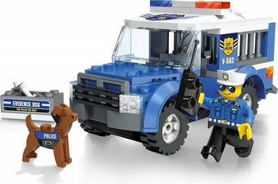 Lodër me kubikë Blocki MyPolice KB0613, 127 copa, furgon policie, blu