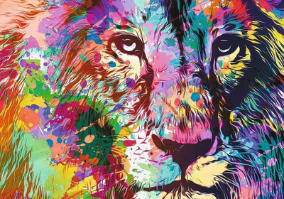 Puzzle Trefl Colorful Lion, 1000 pjesë, 68.3 x 48 cm, shumëngjyrësh